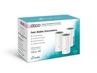 TP-LINK AC1200 Whole Home Mesh WiFi System 2.4GHz & 5GHz, 2 Ports 10/100Mbps WAN/LAN Ports, 1 PWR Port, 2 x Internal Dual Band Antennas Per Deco Unit, WPA-PSK/WPA2-PSK, 12V1A [TP-LINK DECOE4-3PACK]