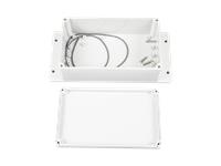 Plastic Waterproof ABS Enclosure, with Flange, 370G, Rated IP65, Size :200x120x75 mm, 3mm Body Thickness, Impact Strength Rating IK07, Box Body and Cover Fixed with Stainless Screws, Silicone Foam Seal, Internal Lug for Circuit Board or DIN Rail Track . [XY-ENC WPP18-01 MSF]