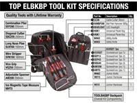 20 Piece Budget Backpack Tool Kit [TOP ELBKBP]