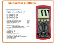 DIGITAL MULTIMETER ,DATA HOLD, AC DC VOLTAGE, RESISTANCE ,CAPACITANCE TESTER, WHITE COLOUR BACKLIT LCD, DATA HOLD ,DIODE TEST,TRANSISTOR TESTER- HFE , AUTO POWER OFF,SCREEN WAKE,NCV TEST, LARGE LCD SIZE 60X47MM [MULTIMETER VC9805N]