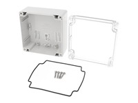 Polycarb Enclosure 120 x120 x 60mm Clear Lid Grey Body IP66 [1554N2GYCL]