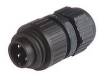 Circ Con - RD24 style Hirschmann 4 pol (3P+Earth) Cable End Male Straight Strain Relief  Screw Term. 16A/400VAC. Cable OD 6-12mm. IP67 (934124100) [CA3LS]
