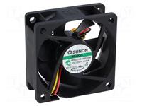 Fan 60x60x25mm 12VDC Vapo Bearing AF=27.0 (CFM) 5200RPM 130mA 1.56W 31.2DBA 3 Wire Sunon [FANDC012060-25VB(3L)]