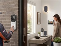 Dahua Video Doorbell With WiFi Chime 2K, Includes:1xDS1AG Wireless Indoor Chime With Built-in Speaker, 1xDB41AW WiFi Video Door Bell 4MP 2.3mm Lens 1/3" CMOS Built-in Speaker 10m IR, AI Human/Vehicle Detection, WiFi 6, Bluetooth Pairing, IP65 [DHA VDKP01-WG]