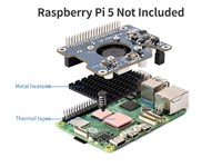 Power Over Ethernet Hat (F) For Raspberry Pi 5, High Power, Onboard Cooling Fan, With Metal Heatsink, Supports 802.3Af/at Network Standard [WVS POE HAT RASPBERRY PI 5+FAN]