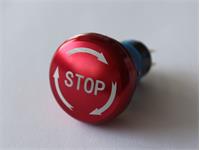 Emergency Push Button Switch Latching - Twist Reset - Red Aluminium Dome Button - 16mm Panel Cut Out 2c/o [PBME16TR-M4AL]