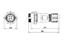 Circular Connector Plastic IP68 Screw Lock Male Cable End Receptacle With Cap 4 Poles 5A/200VAC 4-6,5mm Cable OD [XY-CC131-4P-I-C]