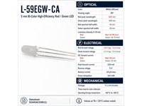 5mm Round Bi-Colour LED Lamp • 3-Pole • Rd-Org - IV= 5mcd • Green - IV= 5mcd • White Diffused Lens [L-59EGW-CA]