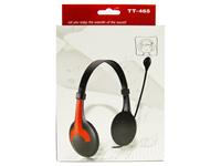 STEREO HEADSET + MIC WITH  3,5MM STEREO JACKPLUG INPUT, 2.2M CABLE LENGTH , IDEAL FOR SKYPE [HEADPHONE SKYPE 465 #TT]