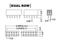 6 way 2.0mm PCB Straight Pins DIL Female Socket Header [625060]
