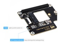 PCIE to M.2 adapter for Raspberry PI 5, Supports NVME Protocol M.2 Solid State Drive, High-Speed Reading/Writing, HAT+ Standard [WVS PCIE TO M.2 ADAPT-RASPB PI 5]