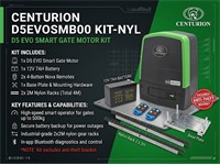 Centurion D5 EVO Smart Gate Motor Kit - Includes: 2X4 Button Remotes - 1X12V7AH Battery - Base Plate & 2X2M Nylon Racks, Excludes Anti-Theft Bracket [CEN D5EVOSMB00 KIT-NYL]