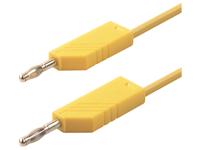 Test Lead - Yellow - 1M - PVC 1mm sq. -  4mm Stackbl 'Lantern' Banana Plugs  15A/60VDC  CATI (934062103) [MLN100/1 YELLOW]