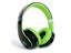 HEADPHONE WITH I/L MICROPHONE IMPEDANCE: 32Ohm  FREQ:30-16.000hz 116dB+-3dB 1.2M CABLE 3.5MM 4POLE JACK PLG BLACK/GREEN [I-DANCE HEADPHONE FUNKY130]