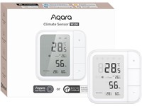 Aqara Climate Sensor W100, 3.4inch LCD Display, Temperature:-20°C~+50°C With ±0.3°C Accuracy, Humidity (0%~100% RH With ±3% Accuracy), 3xProgrammable Buttons, Remote HVAC Control, 2xCR2450, Matter, Works with Apple Home, Alexa, Google & More [AQARA CLIMATE SENSOR W100]