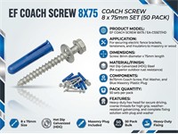 Coach Screw 8x75 (per 50 ) [EF COACH SCREW 8X75]