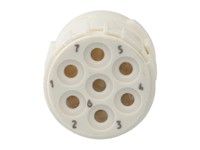 Circular Connector M23 Signal Female Crimp Insert and 7 Pole, for 2mm Contacts - 20A @ 630VAC Max. [7003907102]