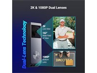 Ezviz Battery-Powered Video Doorbell 3MP+2MP, 1/2.8” CMOS, H2.65, 2D/3D DNR, Anti-tamper Alarm, Two Way Talk, Colour Night Vision, 5200mAh Rechargeable Batt, Smart Human/Motion, Detection, WiFi Chime 72dB AC110~240VAC, Supports Micro SD Card [EZVIZ CS-EP3X-R100-6E32WL]