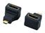 "HDMI A Female to HDMI micro Male
（right angle 90° , UPRIGHT gold ） , black color" [ADAPTOR HDMI F/MICRO MALE 90UP]