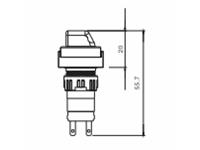 18x24mm Rectangular Selector Switch Alternative IP65 • L type 90° • Plug-In • 1P [S1824L1PL-65]