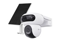 EZVIZ Smart Home WiFi PAN & Tilt Battery Camera 4MP with 8W Solar Panel, 1/3”CMOS, 3D DNR, Dual 2K+, AOV, Supports WiFi6, Two-Way Talk, AI-Powered Human/vehicle Shape Detection, 10400mAh Battery, Siren & Strobe Light, Colour Night Vision, IP65 [EZVIZ CS-HB90SP KIT]