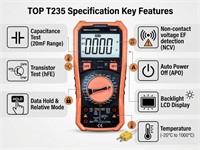 Digital Multimeter 31/2 Come With Holster [TOP T235]