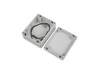 Plastic Waterproof ABS Enclosure, 155g, Rated IP65, Size : 115x90x55 mm, 3mm Body Thickness, Impact Strength Rating IK07, Box Body and Cover Fixed with 4X Stainless Screws, Silicone Rubber Seal, Internal Lug for Circuit Board or DIN Rail Track. [XY-ENC WPP3-01 MS]