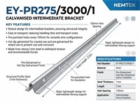 Omega Bracket Intermidiate - Pre-Galvanised - Free Standing - Omega - 3.0m Pregalv. Z275 {EY-PR275/3000/1} [EF EY-PR275/3000/1]