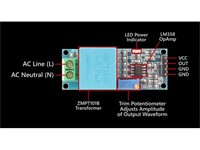 This Single Phase AC Voltage Transformer Module can measure AC Voltages up to ±250V (50HZ/60HZ) and Outputs a Scaled Down AC Voltage between 0V and VCC (5V - 30V) with a DC Offset of VCC/2. [BDD ZMPT101B AC VOLTAGE SENSOR]