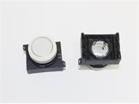 Push Button Actuator Switch Illuminated Momentary • White Flush Lens • White 30mm Bezel [P301MWW]