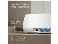 TP-LINK BE3600 Dual-Band Whole Home Mesh WiFi 7, 2x2.5Gps WAN/LAN Ports Per Unit (WAN/LAN Auto-Sensing), 5GHz@2882Mbps+ 2.4GHz@ 688Mbps, Supports IPv4 and IPv6, 4K-QAM, I/P:100-240V 50/60Hz 0.6A [TP-LINK DECOBE25-2PACK]