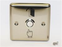 EXIT BUTTON , STAINLESS STEEL COVER ,TOUCH TYPE , ILLUMINATED , RED LED . SIZE 96X96X20MM [EXIT SWC-86L]