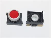 Push Button Actuator Switch Illuminated Latching • Red Flush Lens • Metallic Silver 30mm Bezel [P301LRS]