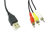 USB A TYPE TO 3 RCA PLUGS  (1.5M ) [USB-RCA3 CABLE #TT]