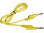 Test Lead - Yellow - 25cm - SIlicon 1mm sq. - 4mm Stackable 'Lantern' Banana Plugs 15A/60VDC [MLN SIL 25/1 YELLOW]