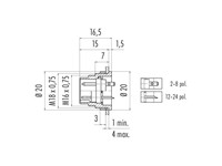 5 Way Male Socket Connector With IP40 250V 6A Screw Locking And Solder Termination [09-0315-80-05]