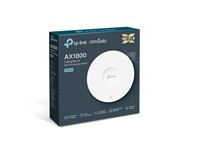 TP-LINK OMADA AX1800 Ceiling Mount WiFi 6 Dual Band Access Point, 1xGigabit Ethernet (RJ45) Port, Supports 802.3at PoE & Passive PoE, 48V/Passive PoE or 12V/1ADC, Dual Band, 2.4GHz@574Mbps, 5GHz@1201Mbps, Wireless Client Capacity:250+ [TP-LINK EAP610]