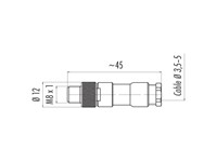 Circular Connector M8 Cable Male Straight. 4 Pole Sold Terminal. 5mm Max. Cable Entry IP67 [99-3383-00-04]