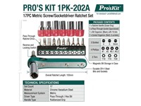 Screw/Socketdriver Ratch Set 17PC Metric {SCWS202A} [PRK 1PK-202A]