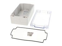 Polycarb Enclosure 160x90x60mm Clear Lid Grey Body IP66 [1554J2GYCL]