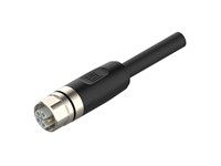 CORDSET M12 L-Code Female Straight 5-Pole Single Ended - 5M Black PUR (Polyurethane) Cable 5x 1,5mm² Wire IP67 - Low Cost With Surge Protection [XY-RKT 5L-949/5BK-ECN SRG]