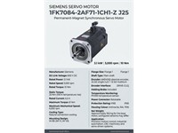 SIMOTICS S synchronous motor 1FK7-CT PN=3.1kW; UDC=600V M0=20Nm (100K); NN=3000rpm [1FK7084-2AF71-1CH1-Z -J25]