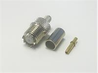 Inline Mini-UHF Socket • 50Ω • Crimp with Cable : 5mm RG58 [24K101-106A1]