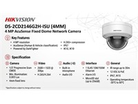 Hikvision AcuSense Fixed Dome Network Camera, 4MP, 4mm Lens, Upto 30m IR, 1/3" Progressive Scan CMOS, Max Res:2688x1520, H2.65+, WDR:120dB, BLC, HLC, 3D DNR, 1x RJ45 10 M/100M, Built-in Microphone, Powered By DarkFighter, 12VDC± 25%,0.6A/PoE [HKV DS-2CD2146G2H-ISU (4MM)]