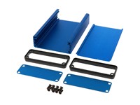 Extruded Aluminium Enclosure Blue Anodized 120 x 78 x 27mm Metal End Plates [1455J1201BU]