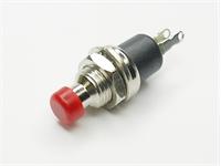 Miniature Push Button Switch • Momentary • Form : SPST-0-(1) • 3A-125 VAC • Solder-Lug • Red-Button • Round Actuator • PTM [R18-29A3 RED]