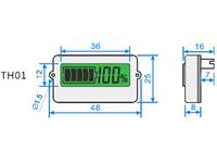 Programmable LCD Battery Power Indicator for Lead-Acid(12-24V) /PB-ACID and L1/1S-7S Lithium Batteries. I/P Voltage 8-30V [BDD BATT VOLTAGE MONITOR LCD]