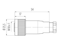 4 Way Female Cylindrical Cable Connector With Screw Lock [09-0440-10-04]