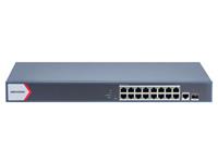 Hikvision Smart Managed 16-Port Gigabit PoE Switch, 1 × Gigabit Fiber Optical Port , IEEE 802.3af, IEEE 802.3at, PoE Power Budget:230W, PSU:100~240VAC MAX:4A 250W, 56Gbps, Up to 300m Transmission, Port Type:RJ45 Port, Surge Protection:6KV [HKV DS-3E1518P-EI]