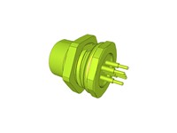 Circular Connected M12 A COD Female 5P Screw Lock Rear Panel Entry Front Mount Straight PCB 6MM IP68 [09-3442-90-05]